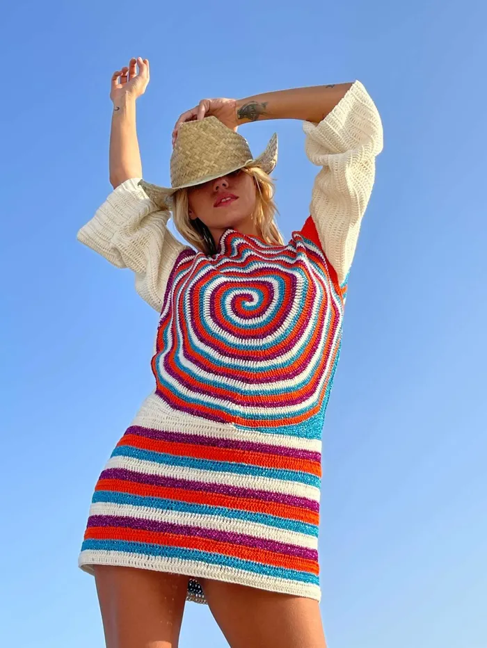 Dresses Women Rose Carmine DRESS SLEEVES 34 SPIRALES ORANGE