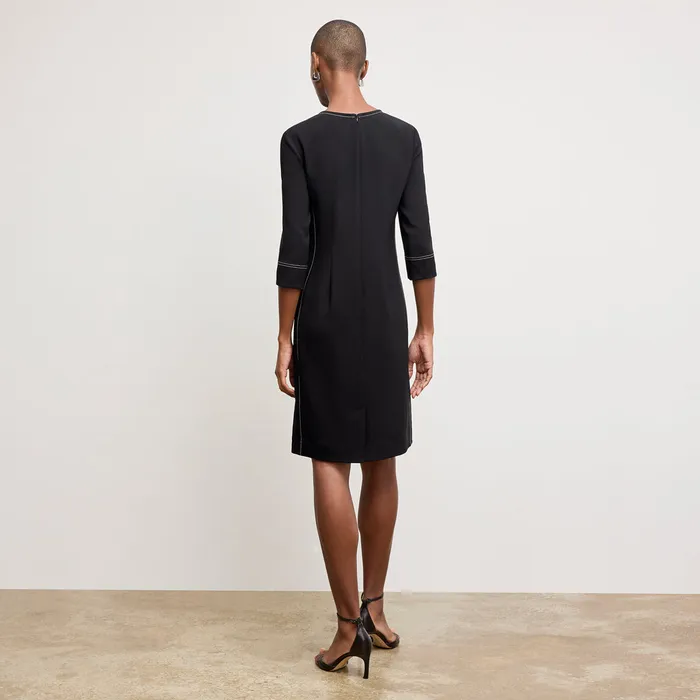Dresses Women The Lancia Travel Dress 8211 Everyday Crepe with Topstitch Black With Topstitch M M LaFleur