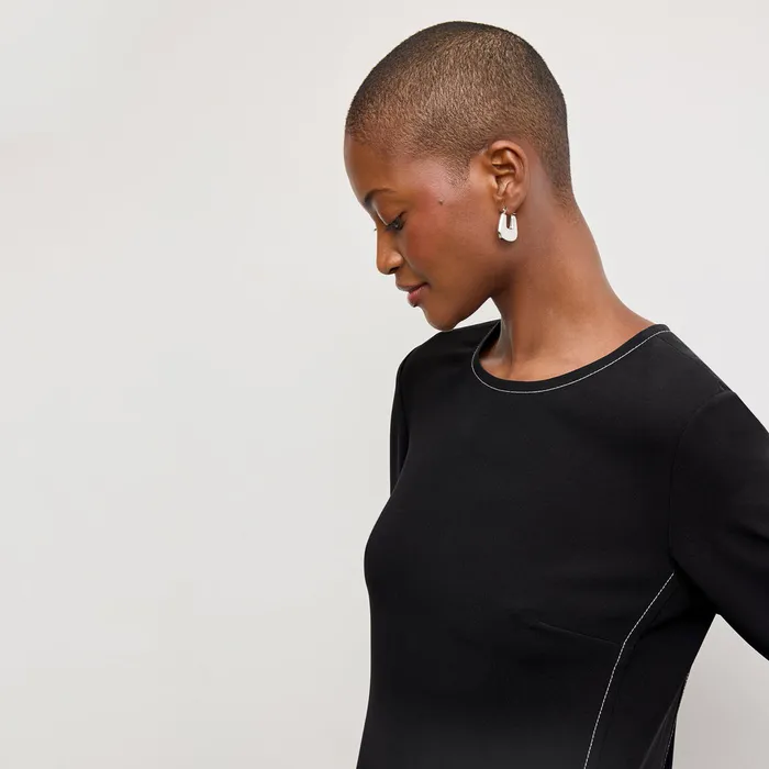 Dresses Women The Lancia Travel Dress 8211 Everyday Crepe with Topstitch Black With Topstitch M M LaFleur