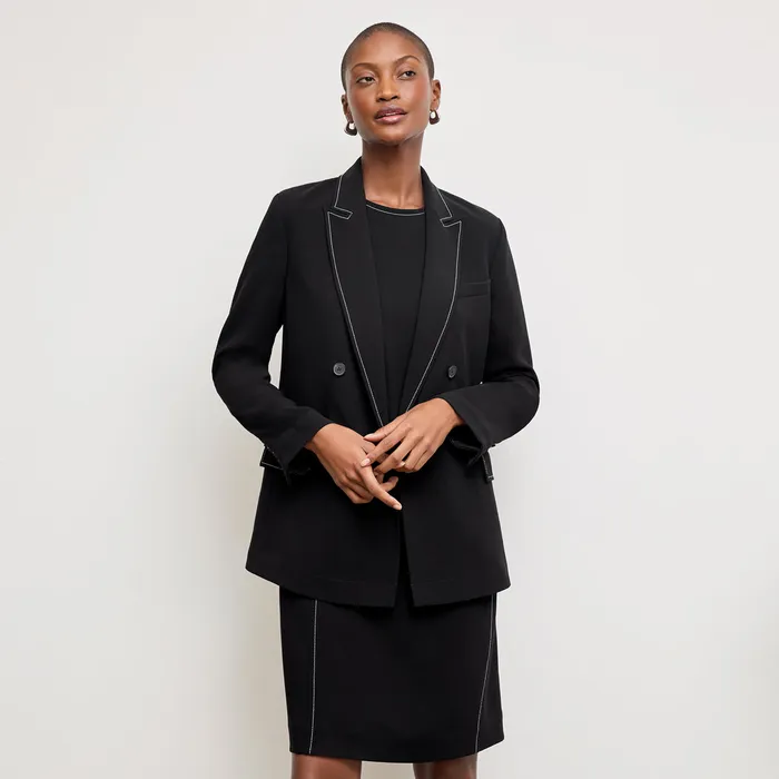 Dresses Women The Lancia Travel Dress 8211 Everyday Crepe with Topstitch Black With Topstitch M M LaFleur