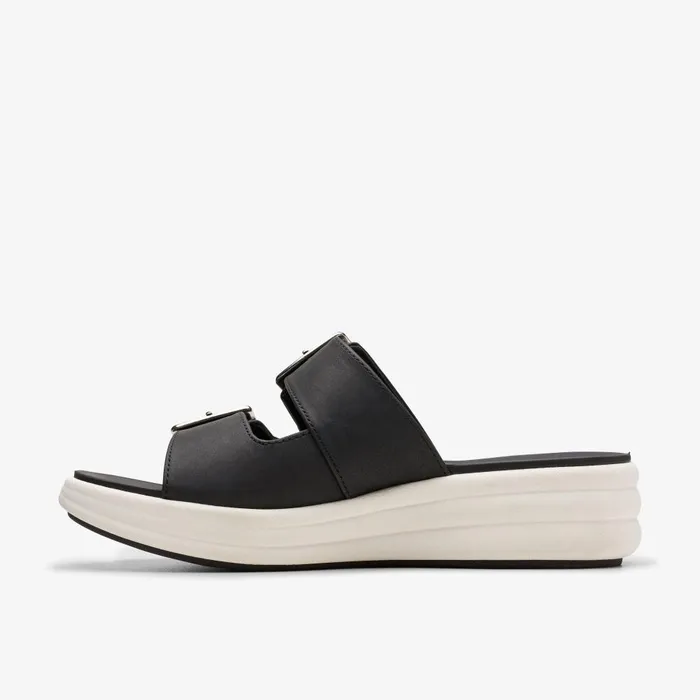 Drift Buckle Black Women Clarks Sandals and Flip Flops