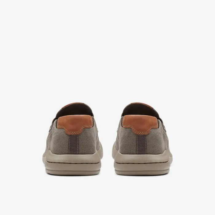 Driftlite Step Taupe Canvas Men Clarks Loafers and Slip Ons
