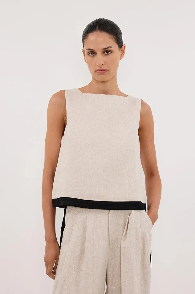 EBONY NATURAL LINEN TOP Women DISSH Tops