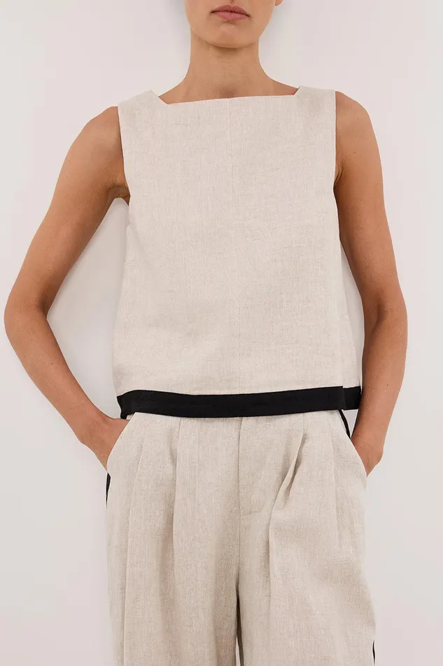 EBONY NATURAL LINEN TOP Women DISSH Tops