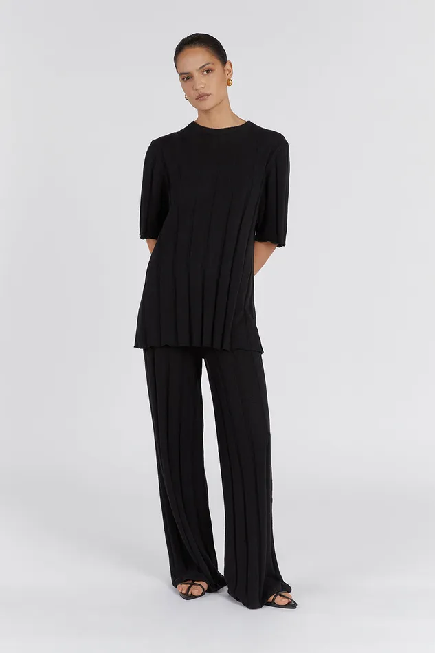 EMERY BLACK WIDE LEG PANT Women DISSH Pants