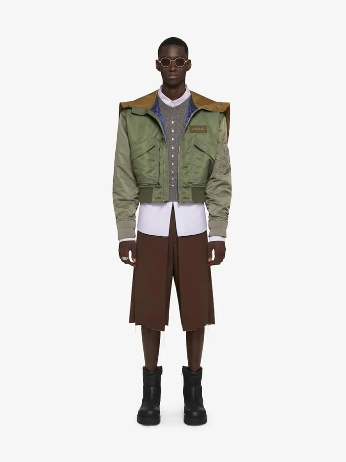 Extra Wide Chino Bermuda Shorts In Canvas Brown Men Givenchy Pants and Shorts