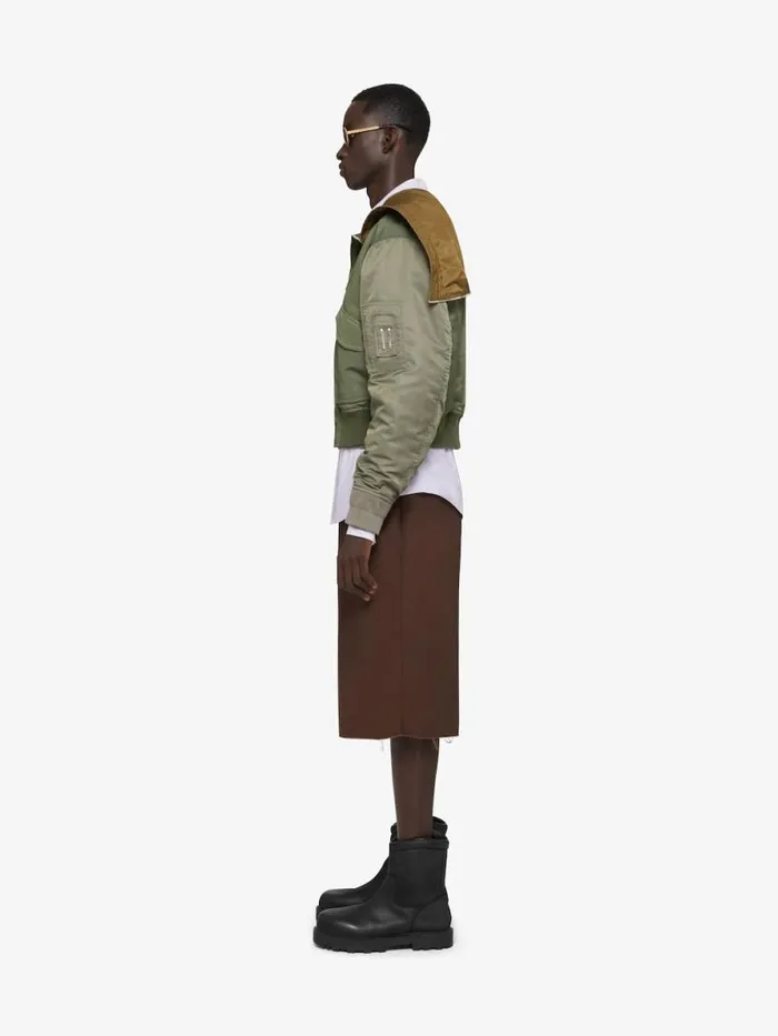 Extra Wide Chino Bermuda Shorts In Canvas Brown Men Givenchy Pants and Shorts