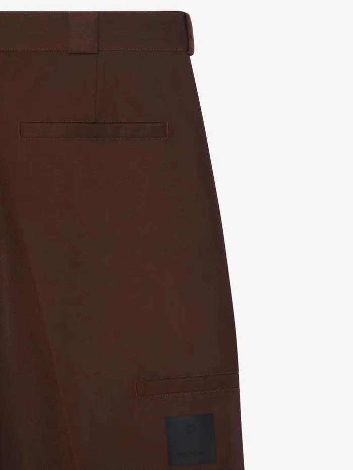 Extra Wide Chino Bermuda Shorts In Canvas Brown Men Givenchy Pants and Shorts