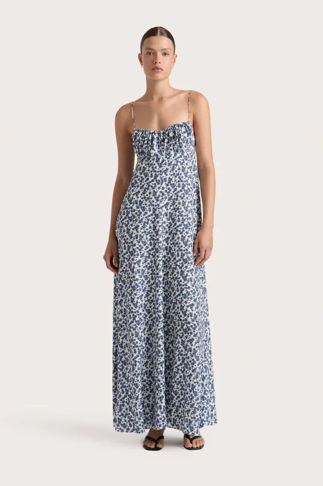 Faithfull The Brand Dresses Anessa Maxi Dress Leilani Mid Blue 8211 Women