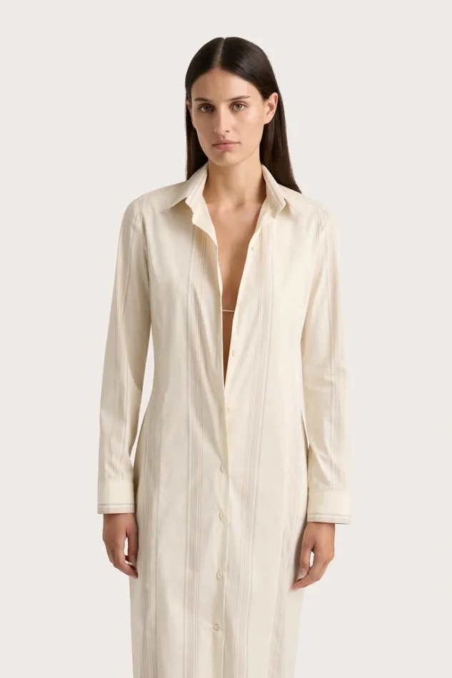 Faithfull The Brand Dresses En Vau Shirt Dress Foam Taupe Stripe 8211 Women Faithfull The Brand Dresses En Vau Shirt Dress Foam Taupe Stripe 8211 Women