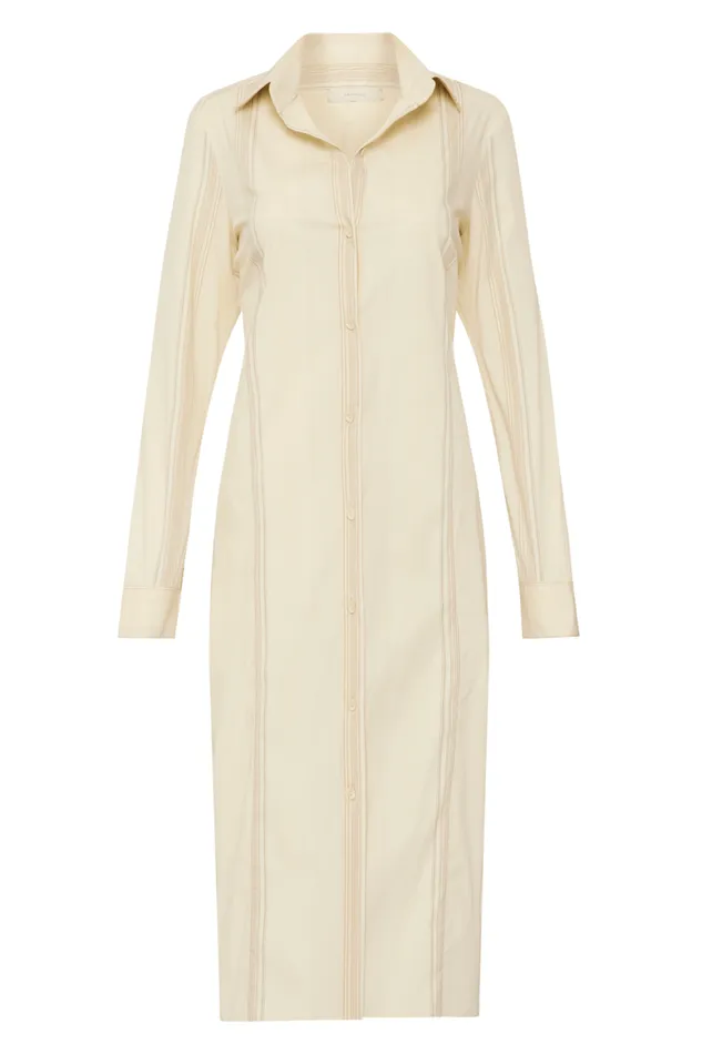 Faithfull The Brand Dresses En Vau Shirt Dress Foam Taupe Stripe 8211 Women Faithfull The Brand Dresses En Vau Shirt Dress Foam Taupe Stripe 8211 Women