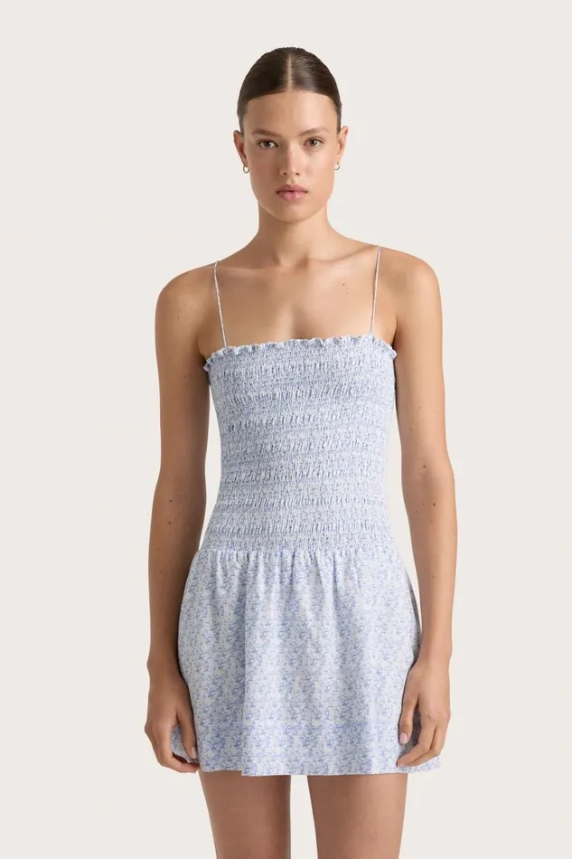 Faithfull The Brand Dresses Geriba Mini Dress Leilani Mid Blue 8211 Women Faithfull The Brand Dresses Geriba Mini Dress Leilani Mid Blue 8211 Women