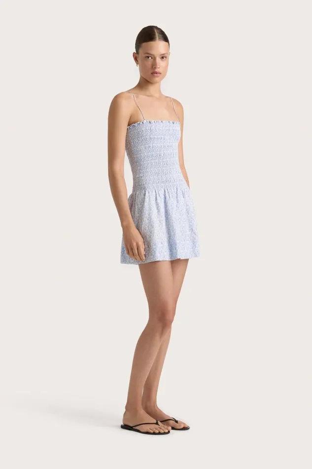 Faithfull The Brand Dresses Geriba Mini Dress Leilani Mid Blue 8211 Women Faithfull The Brand Dresses Geriba Mini Dress Leilani Mid Blue 8211 Women