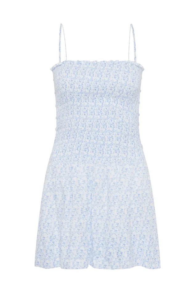 Faithfull The Brand Dresses Geriba Mini Dress Leilani Mid Blue 8211 Women Faithfull The Brand Dresses Geriba Mini Dress Leilani Mid Blue 8211 Women