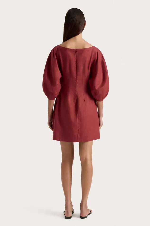 Faithfull The Brand Dresses Raynara Mini Dress Wine 8211 Women Faithfull The Brand Dresses Raynara Mini Dress Wine 8211 Women