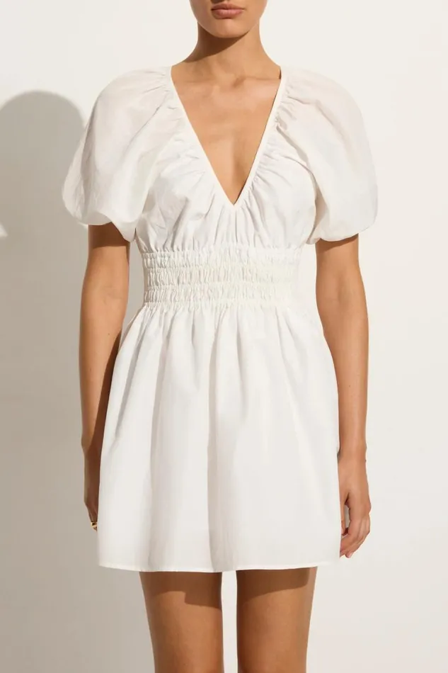 Faithfull The Brand Mini Dresses Salone Mini Dress White 8211 Women Faithfull The Brand Mini Dresses Salone Mini Dress White 8211 Women