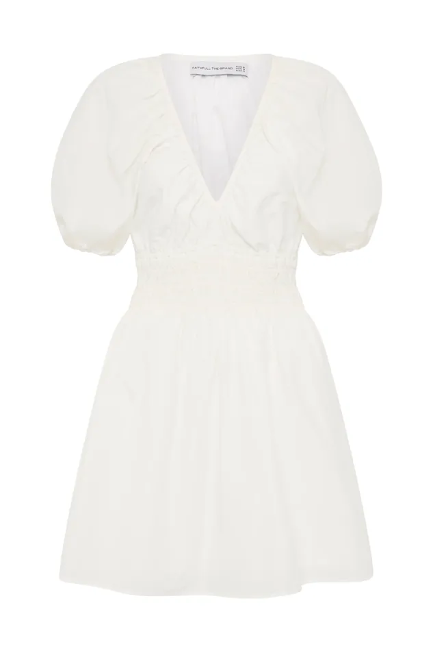 Faithfull The Brand Mini Dresses Salone Mini Dress White 8211 Women Faithfull The Brand Mini Dresses Salone Mini Dress White 8211 Women
