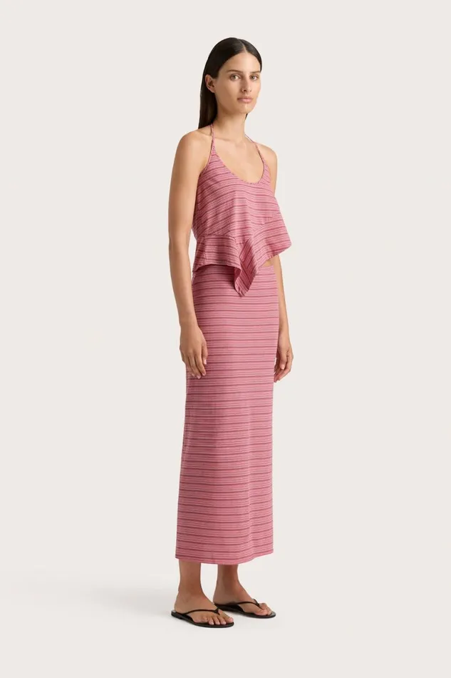 Faithfull The Brand Skirts and Shorts Maceio Midi Skirt Vermillion Stripe 8211 Women Faithfull The Brand Skirts and Shorts Maceio Midi Skirt Vermillion Stripe 8211 Women
