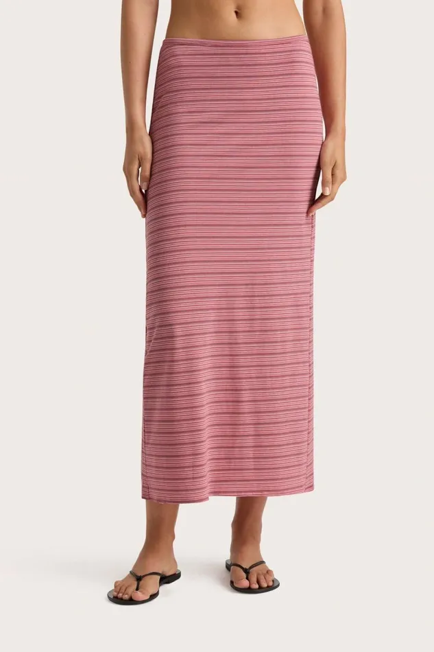 Faithfull The Brand Skirts and Shorts Maceio Midi Skirt Vermillion Stripe 8211 Women Faithfull The Brand Skirts and Shorts Maceio Midi Skirt Vermillion Stripe 8211 Women