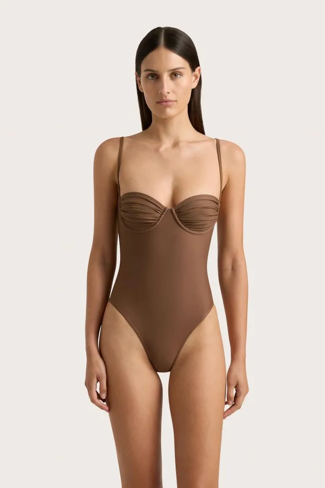 Faithfull The Brand Swim Gabriela One Piece Cocoa 8211 Women Faithfull The Brand Swim Gabriela One Piece Cocoa 8211 Women