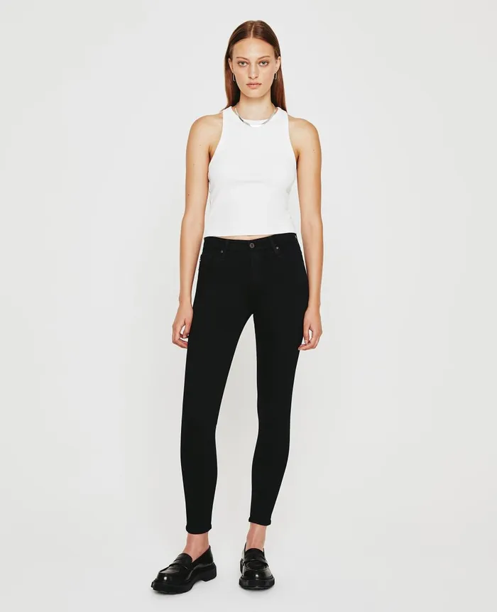 Farrah Skinny Ankle Opulent Black Women AG Jeans Denim