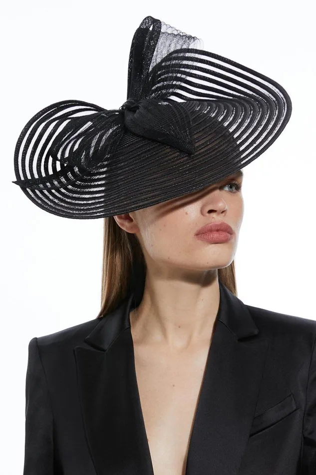 Fascinators Women Karen Millen Bow Detail Fascinator Black