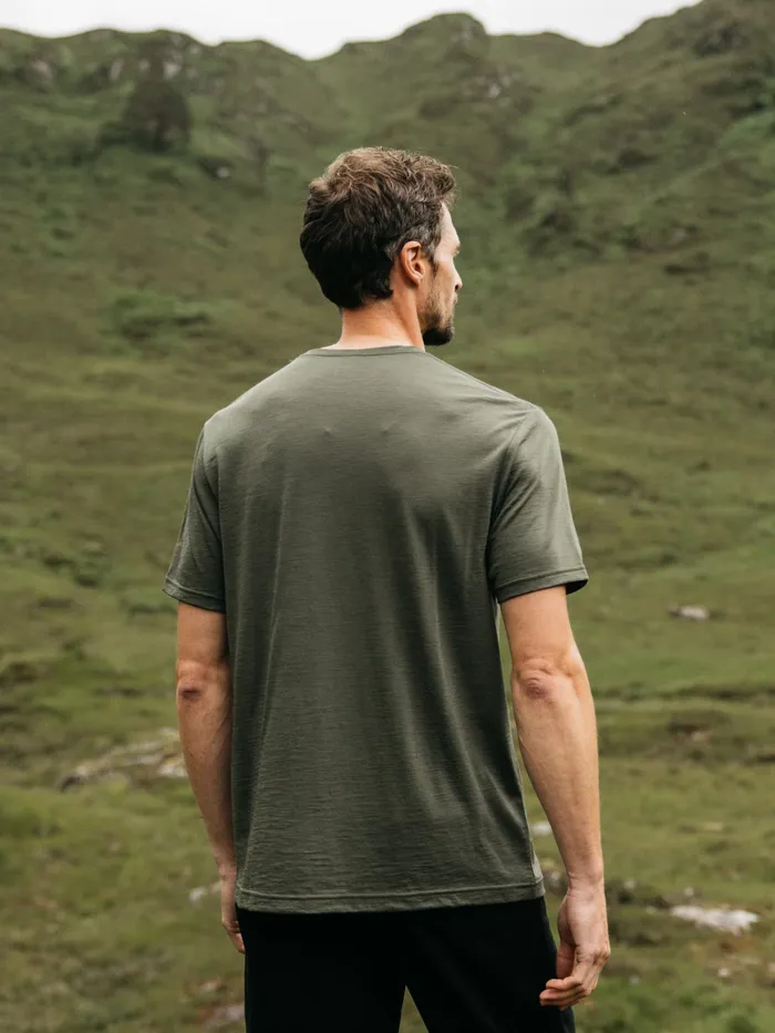Finisterre Base Layers and Underwear Men Seeker Merino TShirt Olive