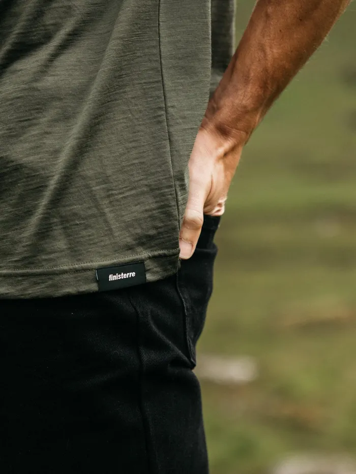 Finisterre Base Layers and Underwear Men Seeker Merino TShirt Olive