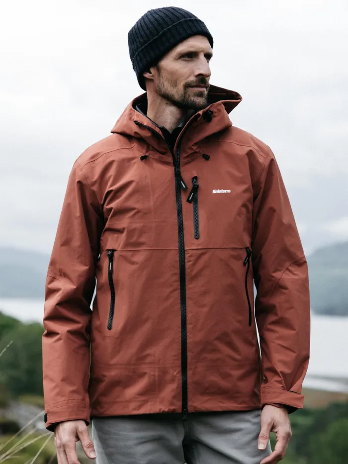 Finisterre Jackets and Coats Men Stormbird Waterproof Jacket Dark Rosewood
