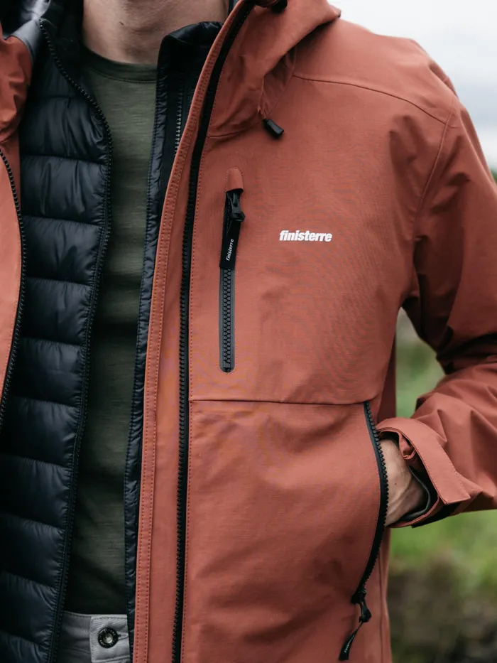 Finisterre Jackets and Coats Men Stormbird Waterproof Jacket Dark Rosewood