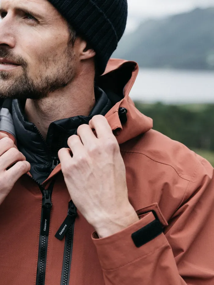 Finisterre Jackets and Coats Men Stormbird Waterproof Jacket Dark Rosewood