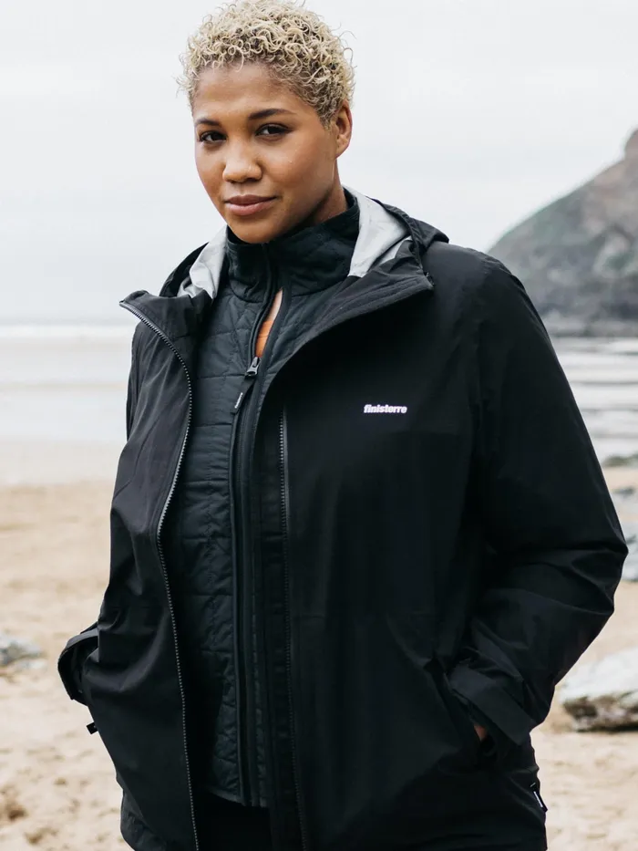 Finisterre Jackets and Coats Women Rainbird Waterproof Jacket Black