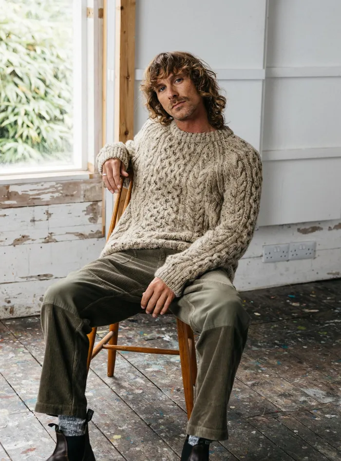 Finisterre Knitwear Men Cabet Sweater Oatmeal