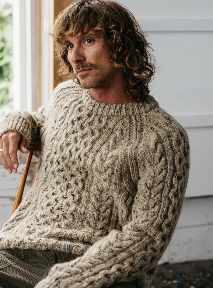Finisterre Knitwear Men Cabet Sweater Oatmeal