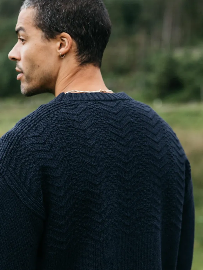 Finisterre Knitwear Men RNLI Polperro Sweater Navy