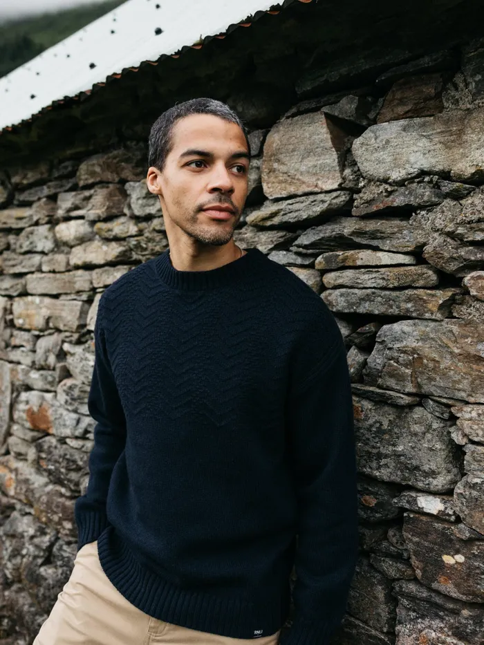 Finisterre Knitwear Men RNLI Polperro Sweater Navy