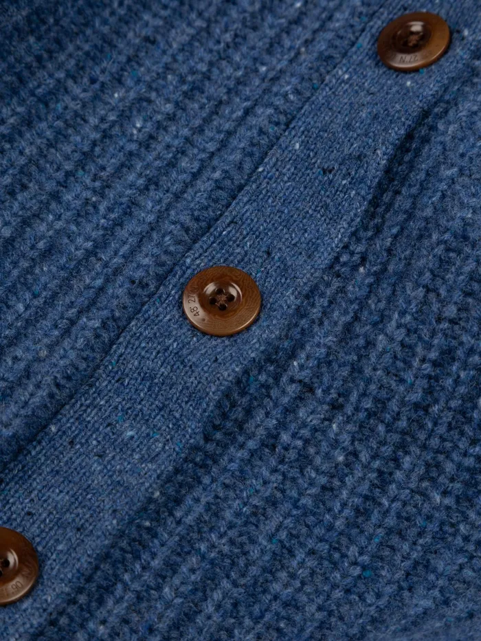 Finisterre Knitwear Women Mora Crew Neck Cardigan Denim