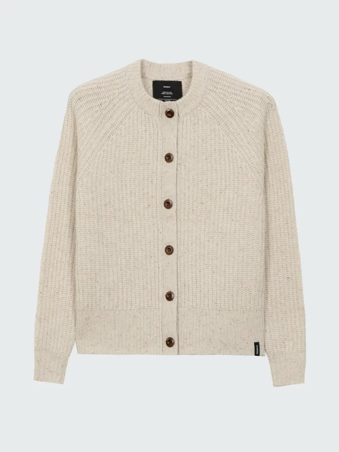 Finisterre Knitwear Women Mora Crew Neck Cardigan Ecru