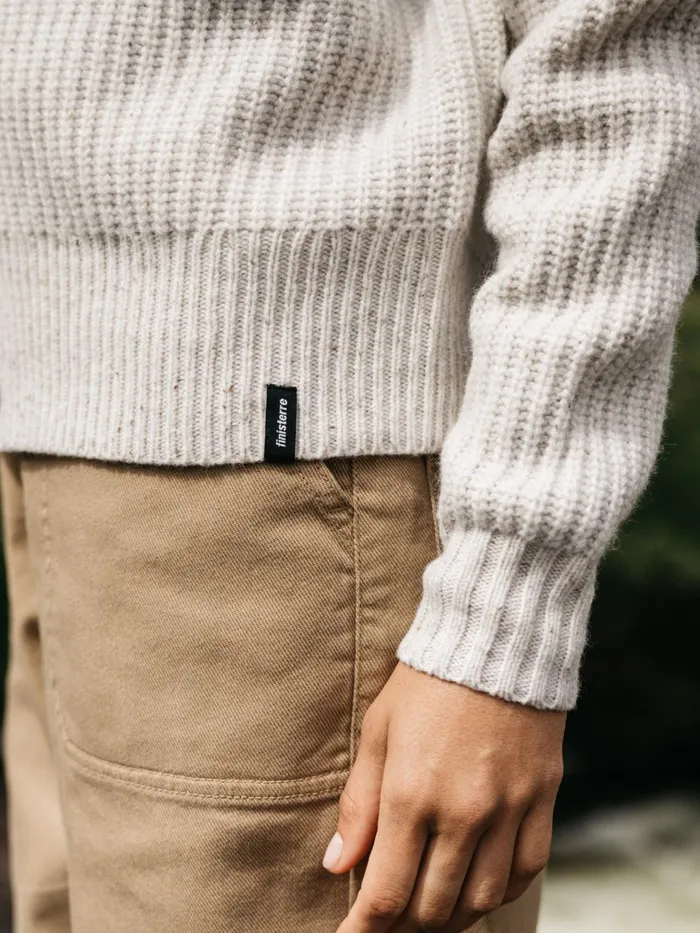 Finisterre Knitwear Women Mora Crew Neck Cardigan Ecru