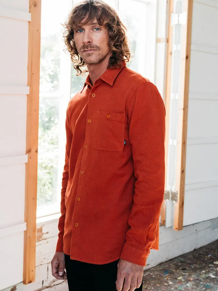 Finisterre Shirts Men Gylly Shirt Dark Rosewood