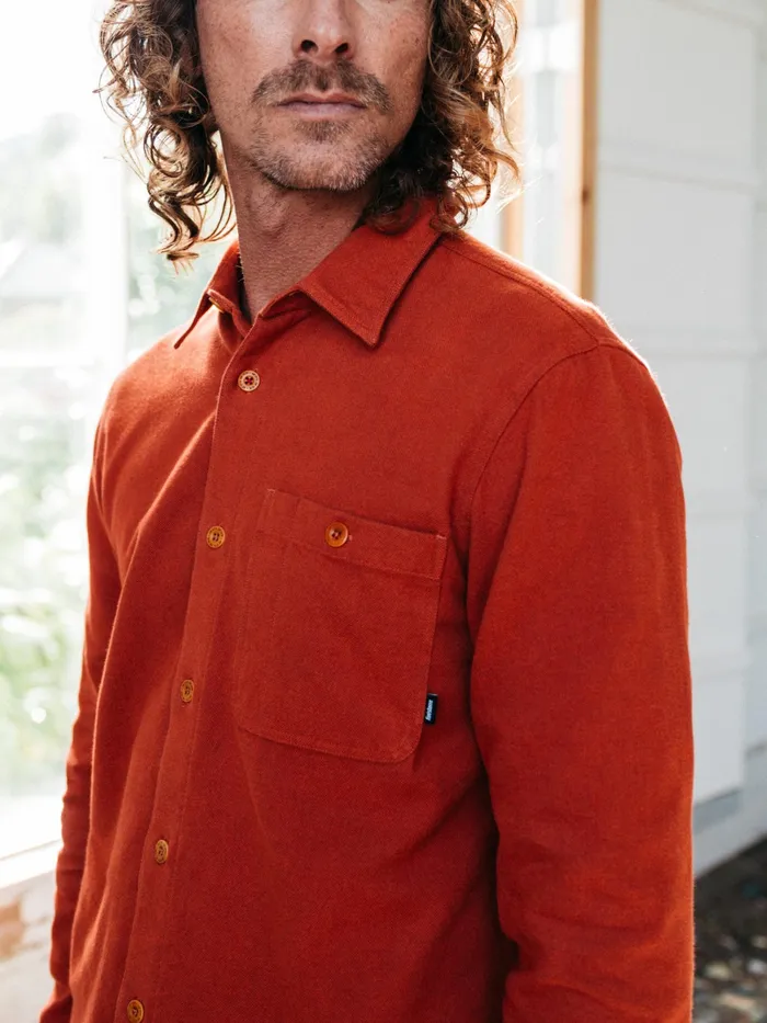Finisterre Shirts Men Gylly Shirt Dark Rosewood