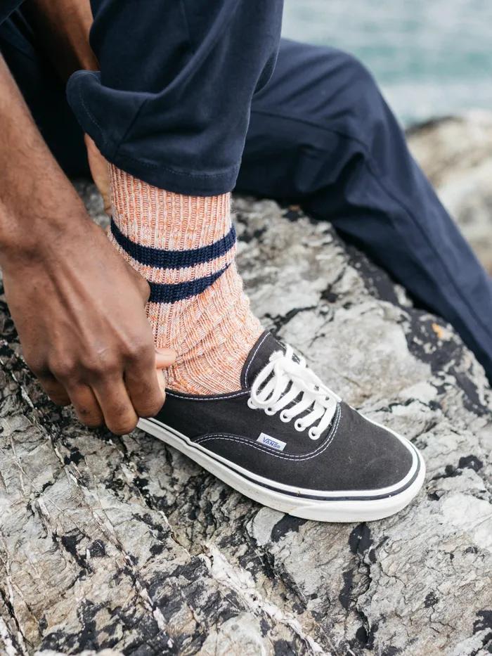 Finisterre Socks MenWomen Kelson Stripe Sock Sangrianavy