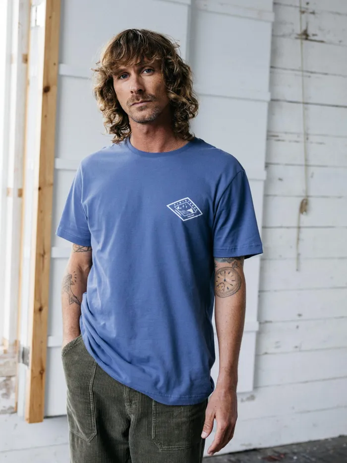 Finisterre TShirts Men Diamond Logo TShirt Coastal Fjord