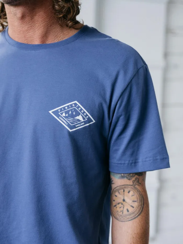 Finisterre TShirts Men Diamond Logo TShirt Coastal Fjord