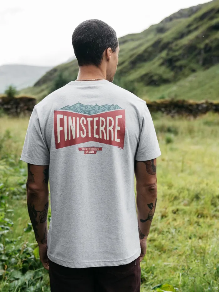 Finisterre TShirts Men Emblem TShirt Grey Marl