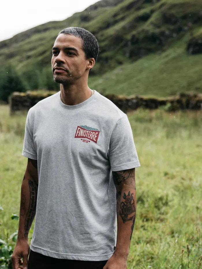 Finisterre TShirts Men Emblem TShirt Grey Marl