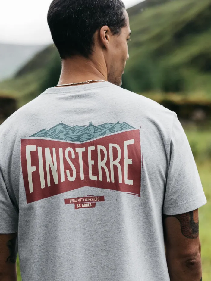 Finisterre TShirts Men Emblem TShirt Grey Marl