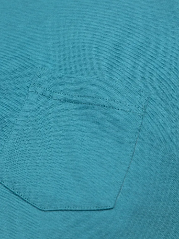 Finisterre TShirts Men Orca Recycled Pocket TShirt Ocean Storm