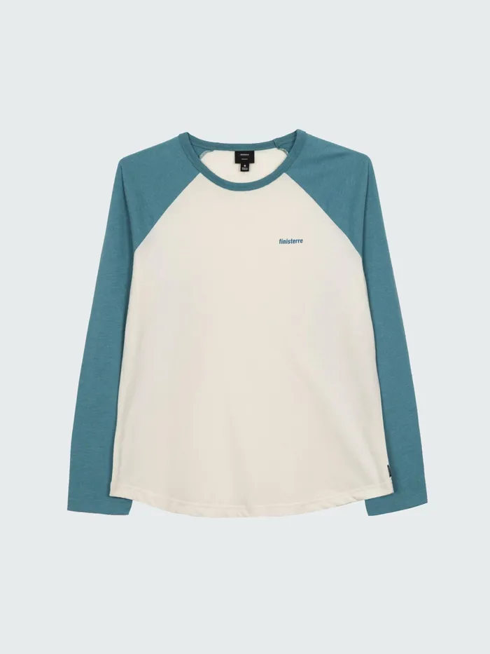 Finisterre Tops and TShirts Women Bailey Long Sleeve TShirt Ecruocean Storm