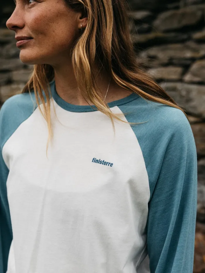 Finisterre Tops and TShirts Women Bailey Long Sleeve TShirt Ecruocean Storm